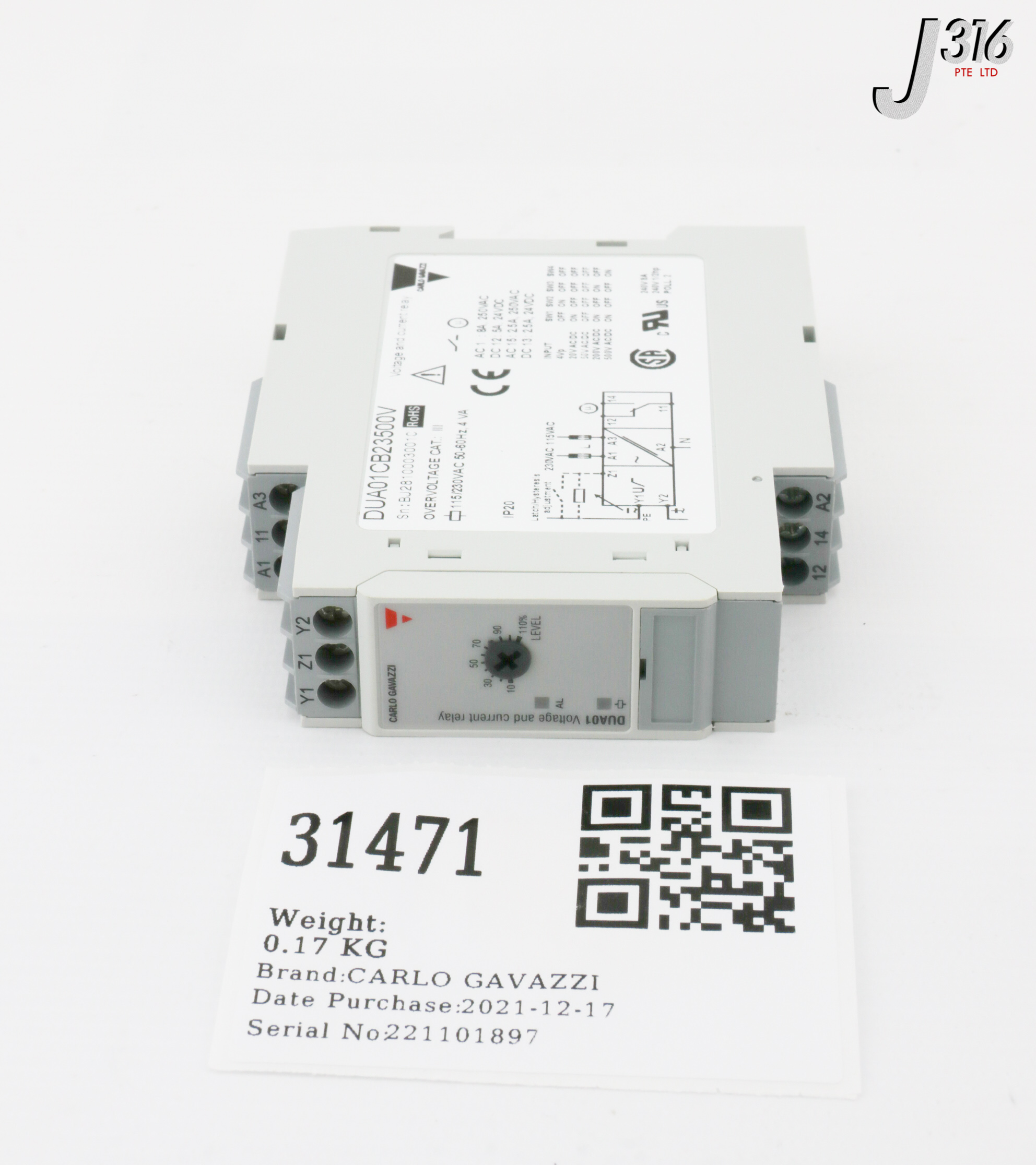 専用ページ⑤ 31471 CARLO GAVAZZI VOLTAGE AND CURRENT RELAY (NEW) DUA01CB23500V